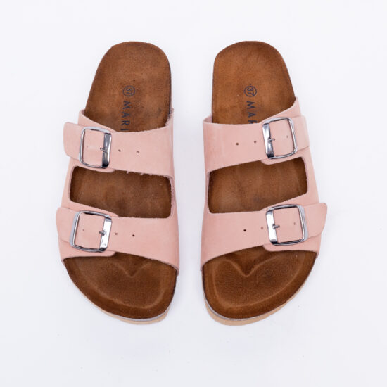 Розови летни чехли от набук с регулируеми каишки / / Розови летни чехли от набук с регулируеми каишки / /