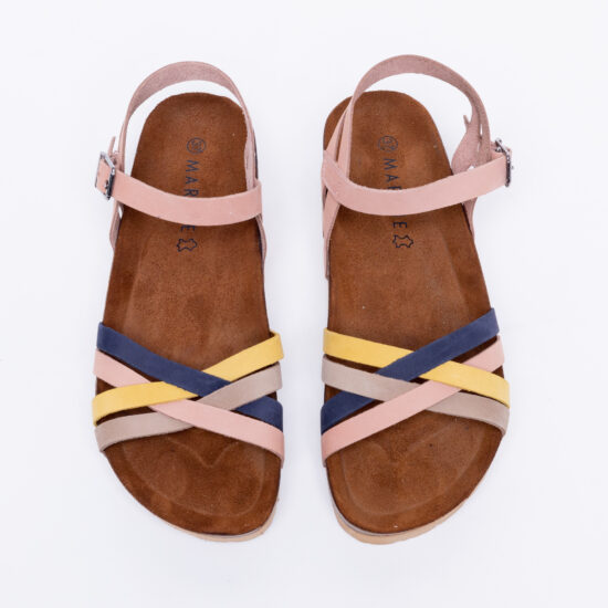 Цветни дамски сандали от естествен набук / / Цветни дамски сандали от естествен набук / /