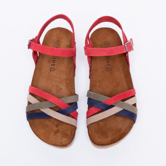 Цветни дамски сандали от естествен набук / / Цветни дамски сандали от естествен набук / /