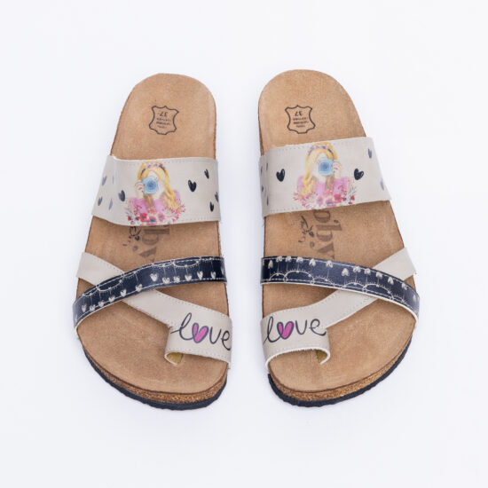 Летни ортопедични чехли с велурена стелка / /