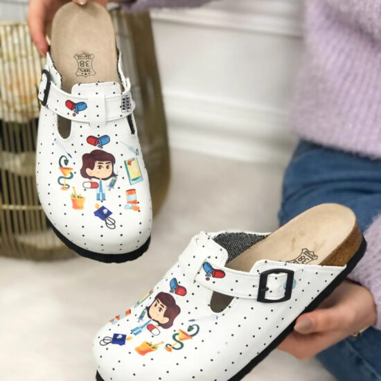 Ортопедични чехли със стелка от естествен велур / /