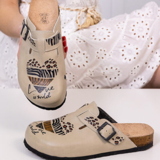 Ортопедични чехли със стелка от естествен велур / /