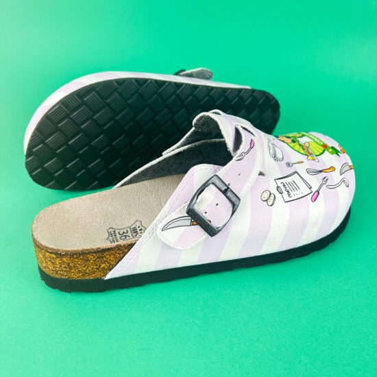 Ортопедични чехли със стелка от естествен велур / /