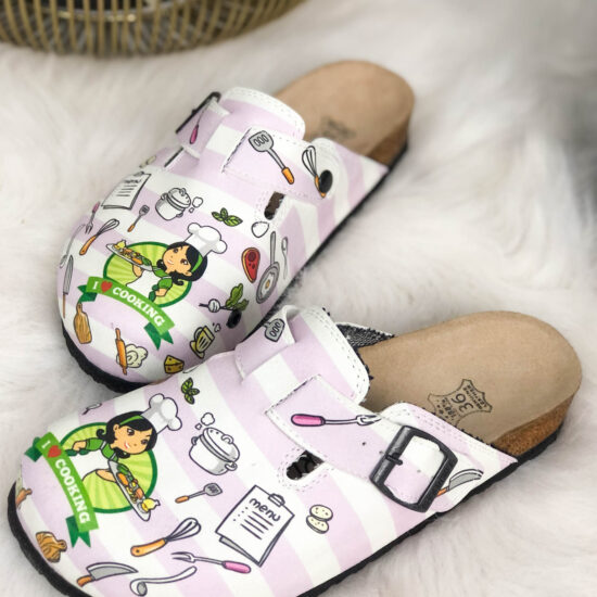 Ортопедични чехли със стелка от естествен велур / /