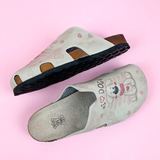 Ортопедични чехли със стелка от естествен велур / /