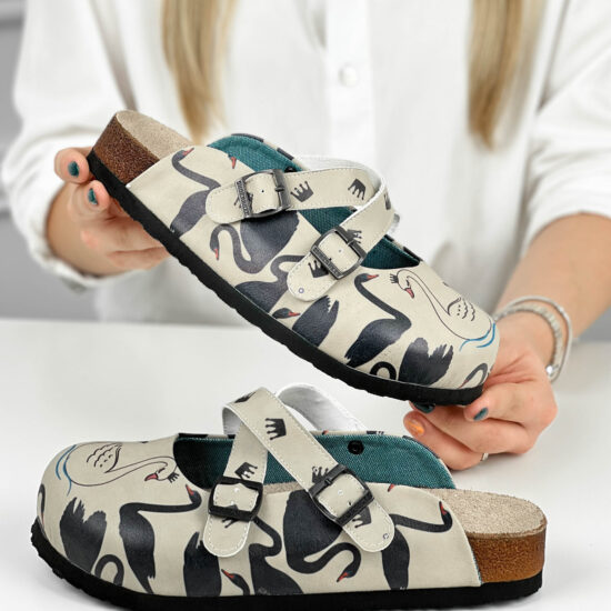 Ортопедични чехли със стелка от естествен велур / /