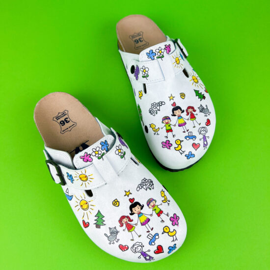 Ортопедични чехли със стелка от естествена кожа / /