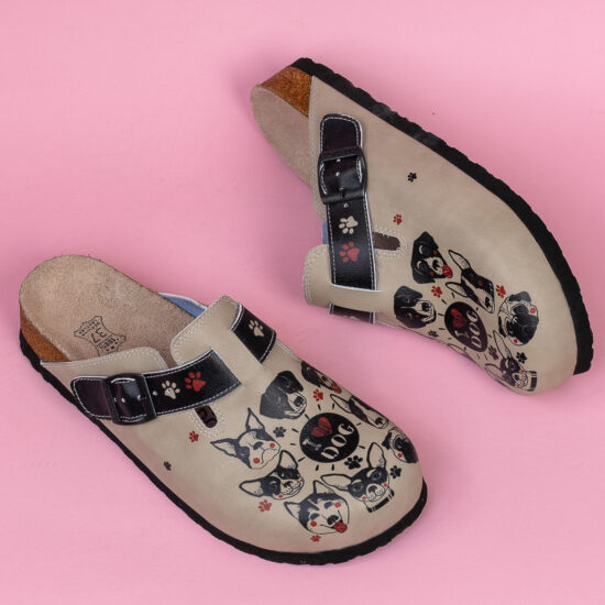 Ортопедични чехли със стелка от естествен велур / /