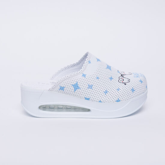 Alternative view of Бяло анатомично работно сабо от естествена кожа