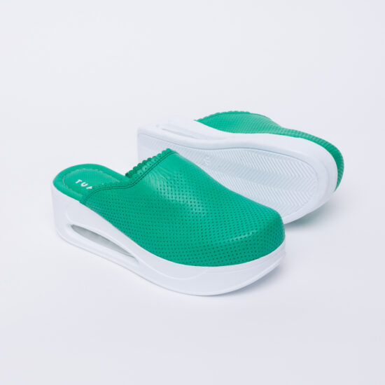 Анатомично сабо на платформа от естествена кожа / /