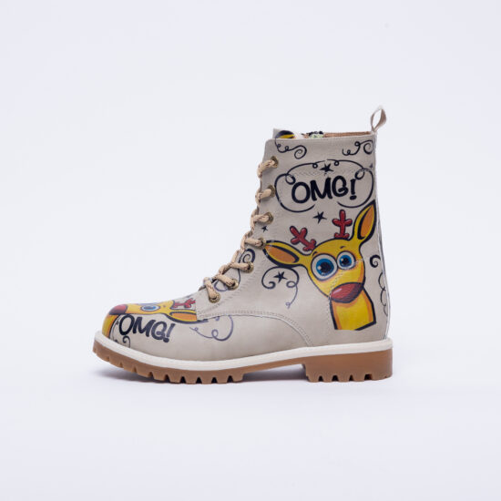 Модерни дамски боти тип кубинки с цветен принт / /