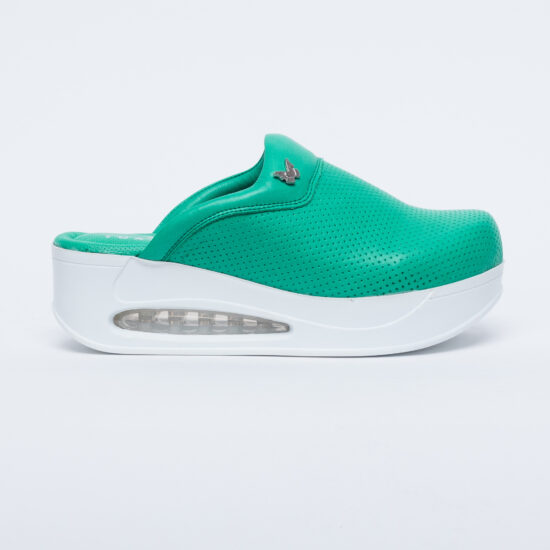 Зелени анатомични чехли от естествена кожа / /