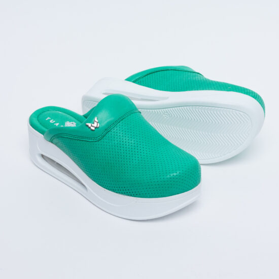 Зелени анатомични чехли от естествена кожа / /