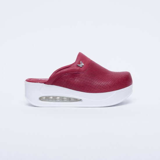 Червени анатомични чехли от естествена кожа / /