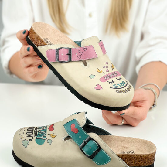 Ортопедични чехли със стелка от естествен велур / /