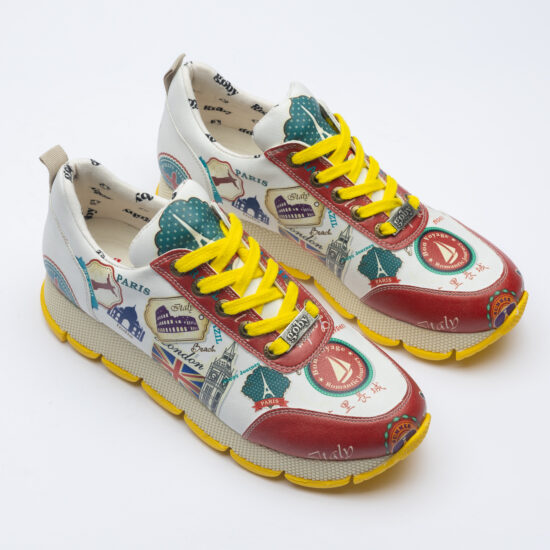 Дамски цветни маратонки с оригинален дизайн / /