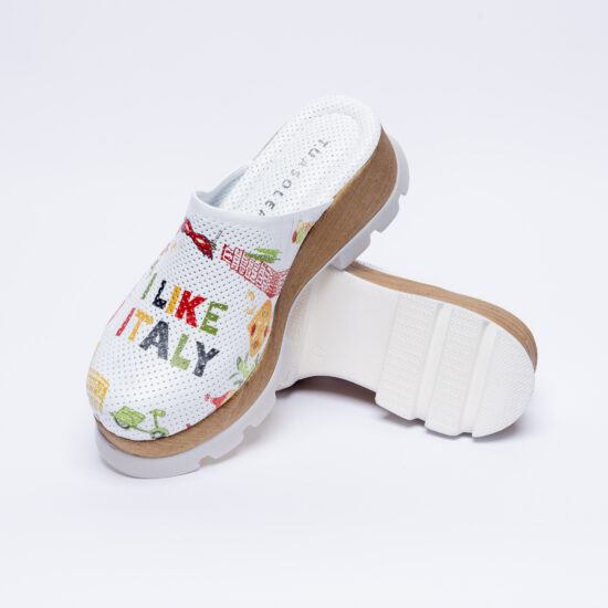 Анатомични чехли на платформа от естествена кожа / /