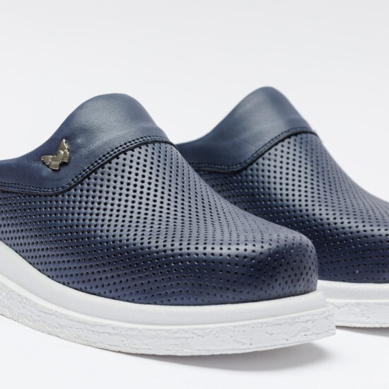 Сини анатомични чехли от естествена кожа / / Сини анатомични чехли от естествена кожа / /