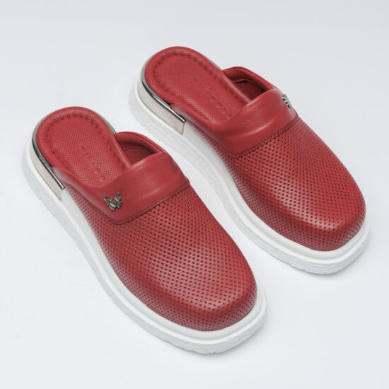 Червени анатомични чехли от естествена кожа / / Червени анатомични чехли от естествена кожа / /