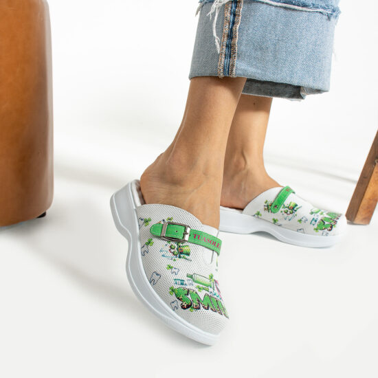 Анатомични чехли от естествена кожа с гел стелка / /