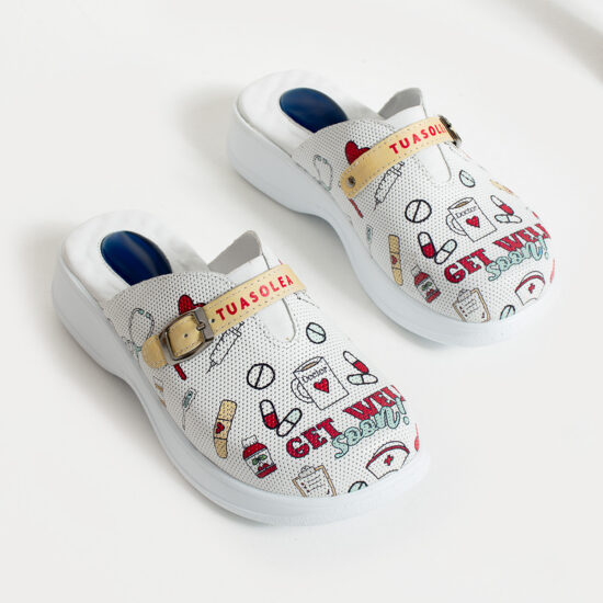 Медицинско сабо от естествена кожа с гел стелка / / Медицинско сабо от естествена кожа с гел стелка / /