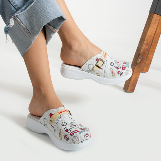 Медицинско сабо от естествена кожа с гел стелка / / Медицинско сабо от естествена кожа с гел стелка / /