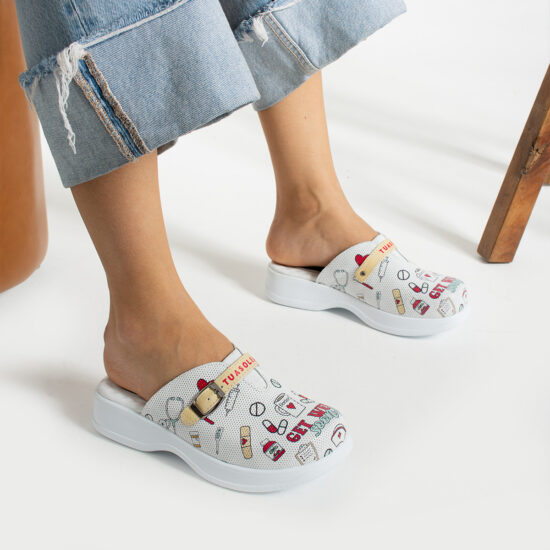 Медицинско сабо от естествена кожа с гел стелка / / Медицинско сабо от естествена кожа с гел стелка / /