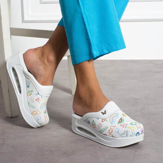 Цветни анатомични чехли от естествена кожа / / Цветни анатомични чехли от естествена кожа / /