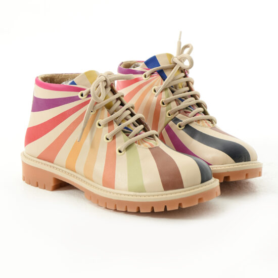 Дамски боти естествена кожа ниски бежови с връзки / / Дамски боти естествена кожа ниски бежови с връзки / /