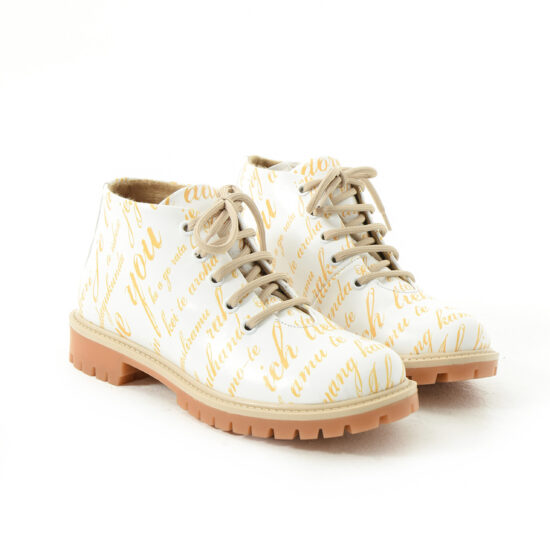 Дамски боти естествена кожа модерни бели с връзки / / Дамски боти естествена кожа модерни бели с връзки / /