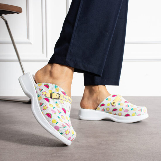 Работни чехли от естествена кожа с гел стелка / /