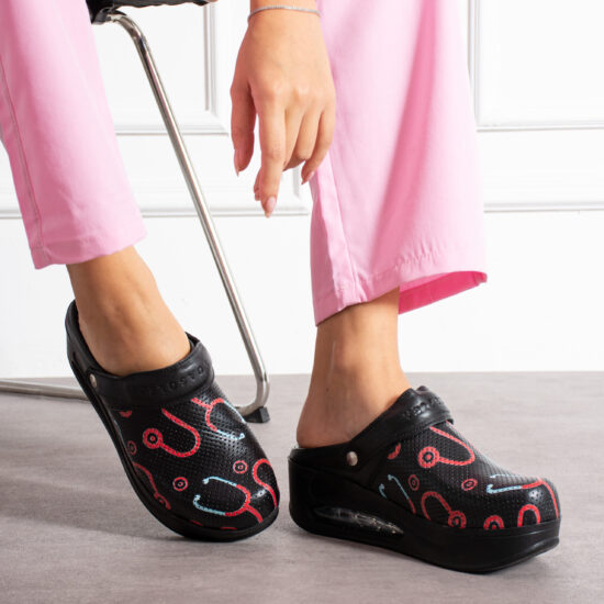 Alternative view of Анатомично кожено сабо на платформа с каишка