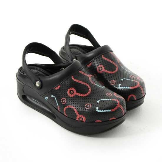 Анатомично кожено сабо на платформа с каишка / /