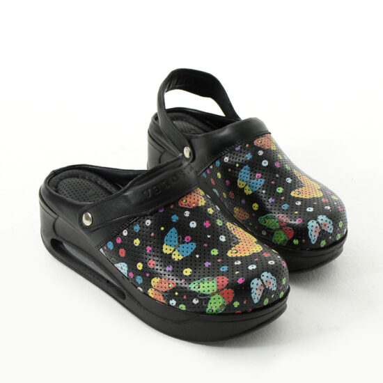 Анатомично кожено сабо на платформа с каишка / /