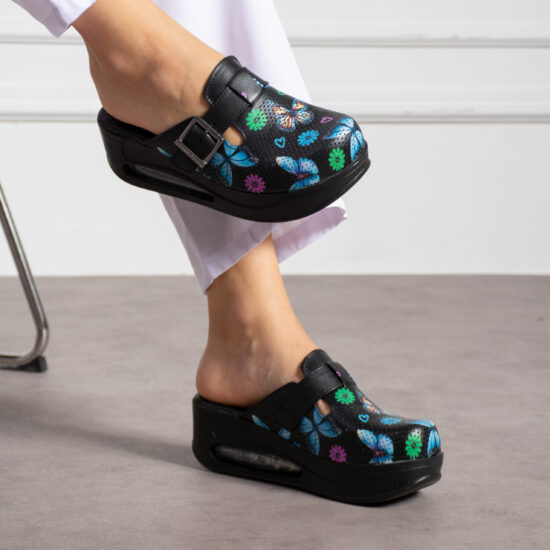 Анатомични чехли на платформа от естествена кожа / /