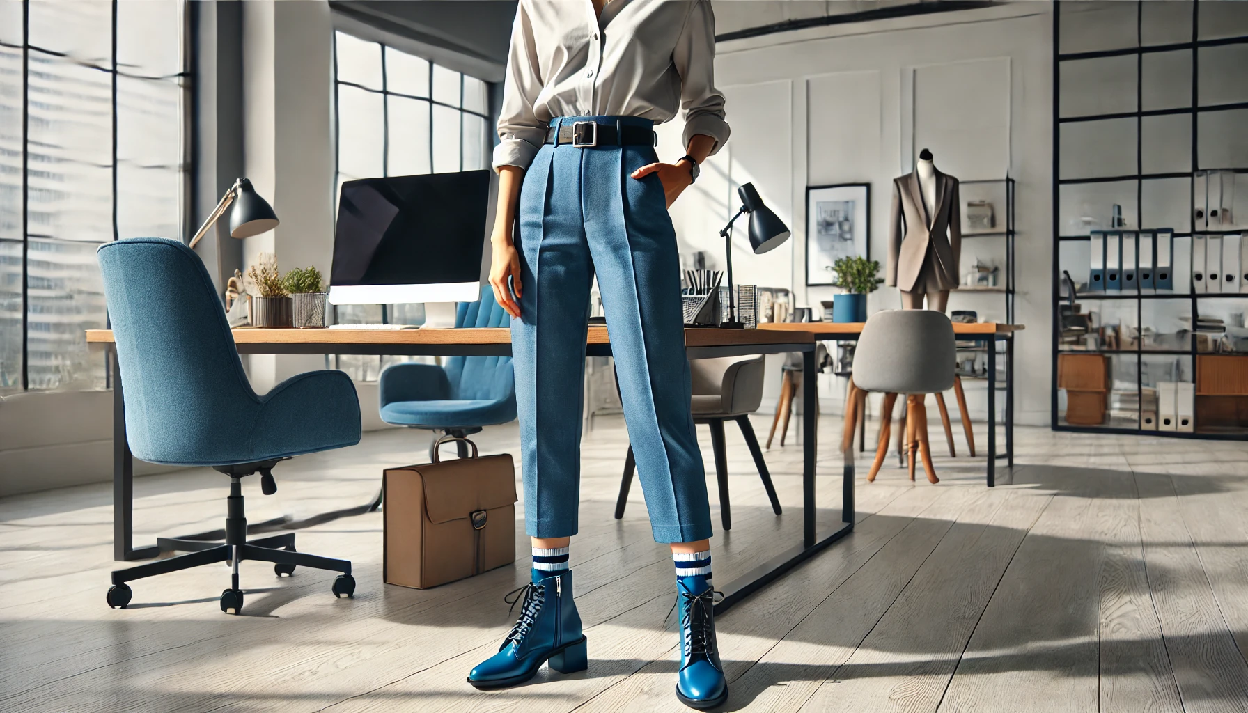 Как да комбинираме цветни дамски боти за стилен външен вид / Полезни статии / Офис визия с цветни боти