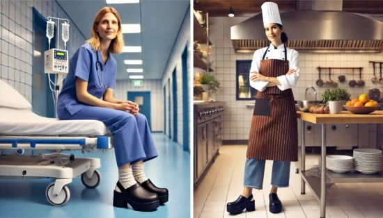 Чехли на платформа срещу равни чехли: Кое е по-добрият избор за работа? / Полезни статии / работни чехли на платформа