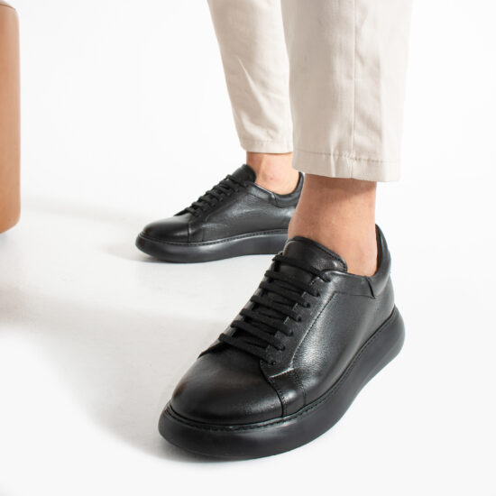 Мъжки черни кецове от естествена кожа Мъжки кецове Едноцветни 12 Alternative view of Мъжки черни кецове от естествена кожа