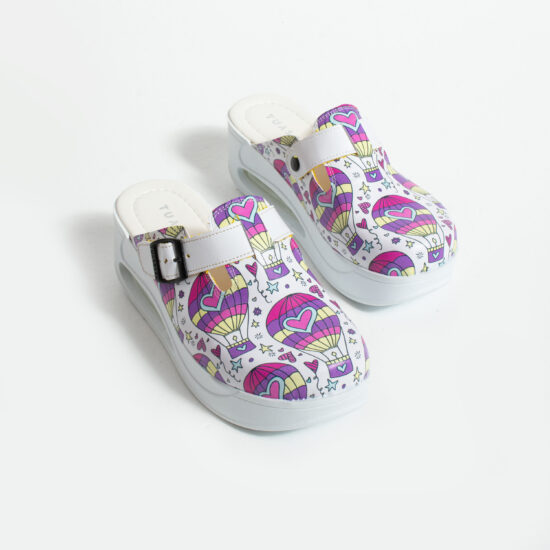 Дамско цветно анатомично работно сабо на платформа / / Дамско цветно анатомично работно сабо на платформа / /