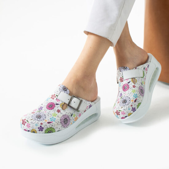 Анатомични работни чехли от естествена кожа с платформа / /