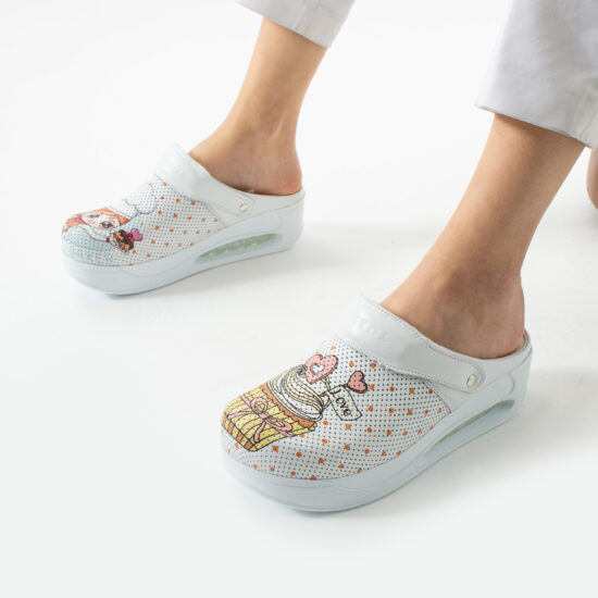 Анатомично сабо от естествена кожа с платформа за кухня / /