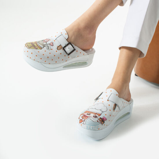 Анатомични чехли от естествена кожа с платформа за кухня / /