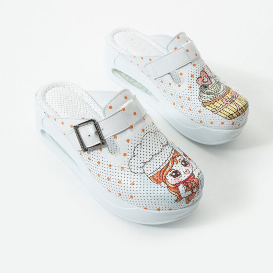 Анатомични чехли от естествена кожа с платформа за кухня / /