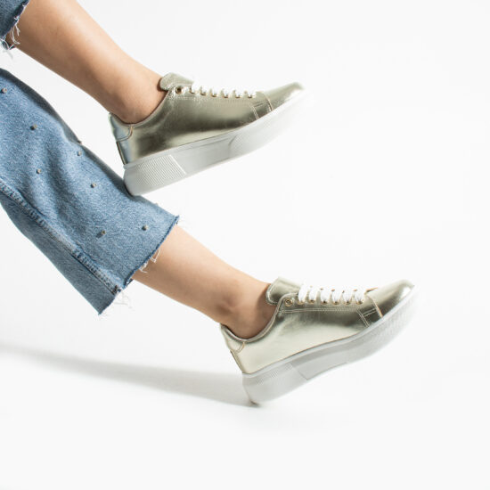 Дамски анатомични златисти кецове от естествена кожа / / Дамски анатомични златисти кецове от естествена кожа / /