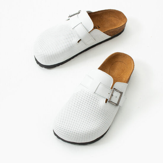 Дамски бели ортопедични чехли от естествена кожа / / Дамски бели ортопедични чехли от естествена кожа / /