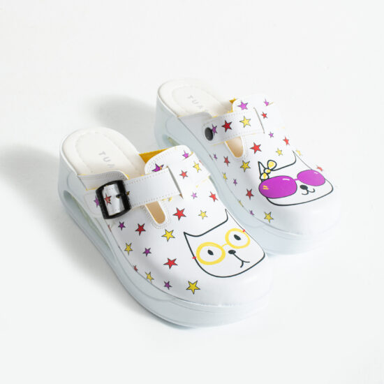 Дамско цветно анатомично работно сабо на платформа / / Дамско цветно анатомично работно сабо на платформа / /