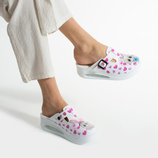 Дамско цветно анатомично работно сабо на платформа Анатомични чехли на платформа Детска градина 2 Alternative view of Дамско цветно анатомично работно сабо на платформа