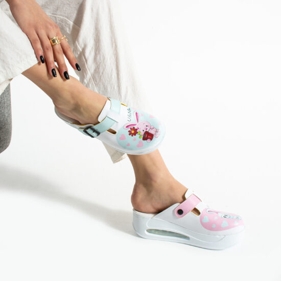 Дамско цветно анатомично работно сабо на платформа Анатомични чехли на платформа Детска градина 2 Alternative view of Дамско цветно анатомично работно сабо на платформа