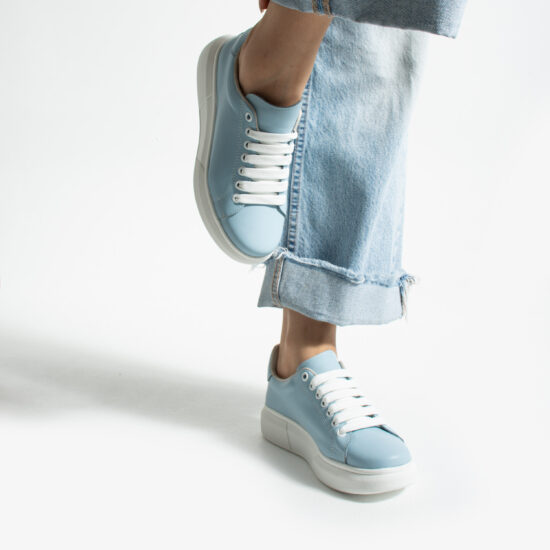 Дамски анатомични сини кецове от естествена кожа / / Дамски анатомични сини кецове от естествена кожа / /