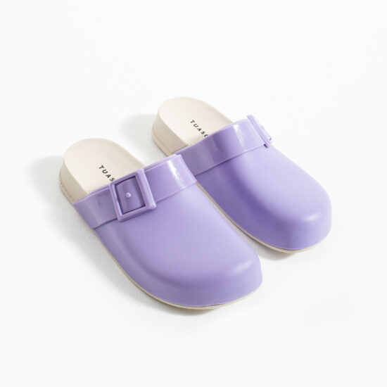 Лилави дамски затворени гумени чехли сабо / / Лилави дамски затворени гумени чехли сабо / /